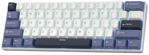 RK ROYAL KLUDGE RK61 trådlös mekanisk tangentbord, 60 % gaming tangentbord med tre lägen, BT 5.0/2,4 GHz/USB-C, kompakt, PBT-tangentkåpor, Pro-programvara, bytbara tangenter under drift, US QWERTY