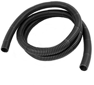 Pond Hose,Saim Corrugated Tube Black Plastic Flexible Conduit Hose Pipe Tubing for Protecting Outside Cables 20mm Inner Diameter Length 5M/16.4 Ft