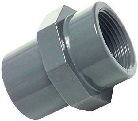 PVC-U Fitting Adapter Gewindemuffe Durchmesser 63mm Klebemuffe auf IG 2 Innengewinde ideal für 2 Teichpumpen am Koiteich