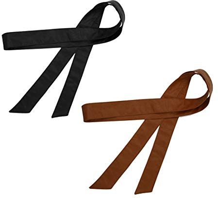 TeeYee Women Obi Belt Fashion Solid Color PU Leather 4.5cm Wide Waist Band 70 Inch in Extra Size