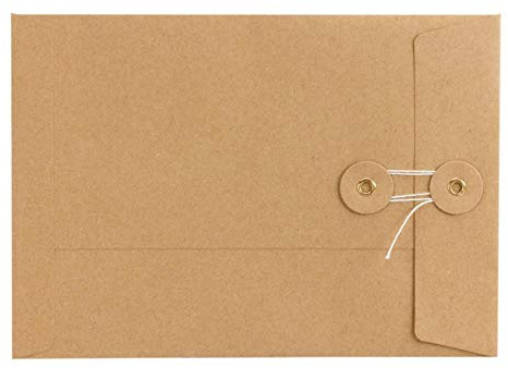 Natürlich verpacken Umschlag C5, 229 x 162 mm, Braun, Bindfadenverschluss, Kraftpapier, Versandtasche - 10 Stück/Pack