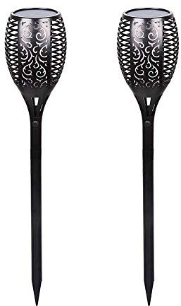Ruiandsion Solar Lights Outdoor, Waterproof Solar Flame Flickering Torch Lights, 96 LEDs Landscape Decoration Lighting Dusk to Dawn Security Path Light for Garden Patio Pathway Driveway (Pack of 2)