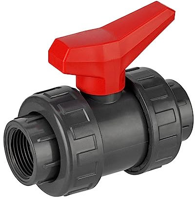 REKUBIK PVC-U Kugelhahn Teflon/EPDM 2X Innengewinde Größe 1 IG x 1 IG