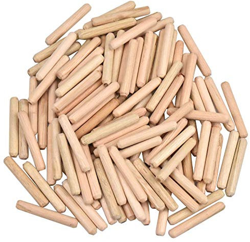 100PCS Tasselli in Legno Scanalati 6mm x 40mm - Spinette per Mobili, Porte e Progetti Artistici
