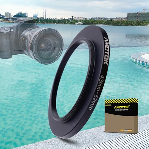 43mm Objektiv auf 52mm Objektivadapter,43mm auf 52mm Filter-Step-Up-Adapterring,kompatibel mit Allen 52mm Filter-Zubehörteilen.Hergestellt aus CNC-gefrästem.(43-52mm)