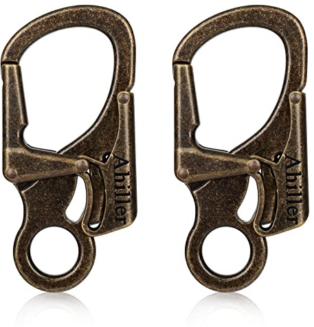 Ahiller Doppelte Verriege Karabiner Schlüsselanhänger Freizeit | Gegen Öffnen-Irrtum, 8cm EDC Clip, Sicherheit für Schlüssel/Hundeband/Rucksack, Galvanisch Rostsicher, Maximallast 100 Kg