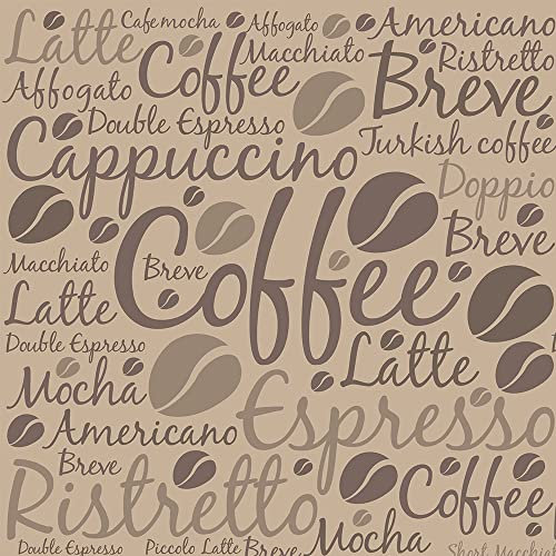 wandmotiv24 Fototapete Kaffee Muster hellbraun, L 300 x 210 cm - 6 Teile, Wanddeko, Wandbild, Wandtapete, Küche Kaffeebohne Cappuccino M6388