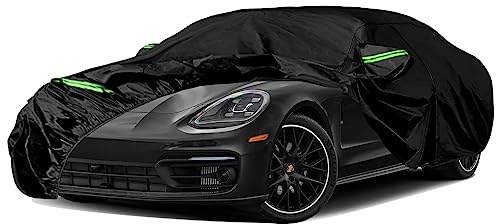 wasserdichte Autoabdeckung Ersatz für Porsche Panamera 2014–2025 | 6 Schichten Auto Abdeckplane Allwetter-Vollgarage mit Reißverschlusstür, winddichten Bändern für Schnee Regen Staub