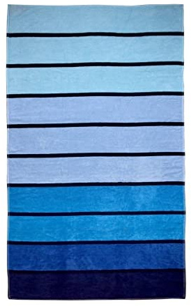 Inspire Me extra-large jumbo beach Cotton towels Lightweight Soft and Quick Dry Swim beach Towel with Multi-Options for Outdoor Traveling on Vacation (Timbberly Stripe-Blue)