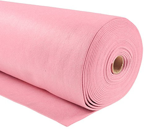 Bastelfilz 5m Rolle Filz 90cm x 1,5mm Dekofilz Taschenfilz Filzstoff, Farbe:rosa