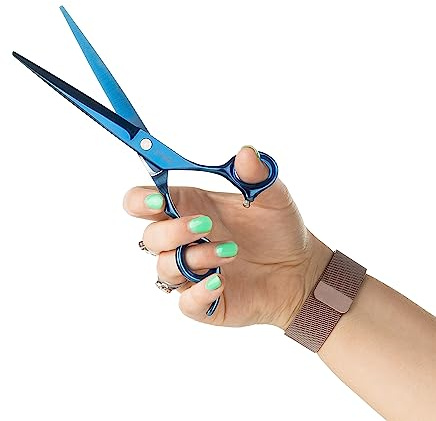 Mikki Doodle, Forbici per Cani e Cuccioli per Tagliare Il Pelo Dritto, Lama Semi-Convessa affilata e Resistente, Punte di Sicurezza smussate, Vite di Tensione Regolabile per Controllo, 17,8 cm