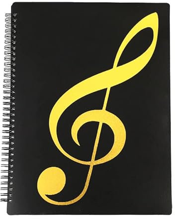 Notenhefter Spiralbindung Bandordner 20 Hüllen 40 Seiten Wasserdicht A4 Aktenordner Bürobedarf für Musiker Notenblatt Binder zum Singen von Musik Notenhefter Ordner Leder Halbblatt Binder 3