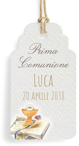 Bigliettino Bomboniera Tag Comunione Personalizzato (FFTAG0071)