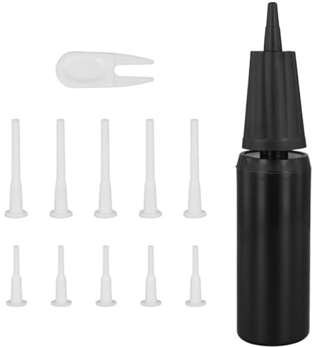 PEUTIER Pompa per Palla da Ginnastica, Pompa per Palla Yoga per Palloni Gonfiabili Pompa per Palla da Ginnastica con 10 Tappi Palla Fitness e Dispositivo di Rimozione Tappo per Palla da Ginnastica