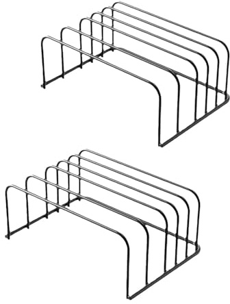 PPEA [2-Pack] Cutting Board Storage Rack, Cutting Board Holder Rack Baking Cookie Pan Sheets Cooling Small Racks Storage Stand for Kitchen Cabinet Countertop Bakeware Organizer