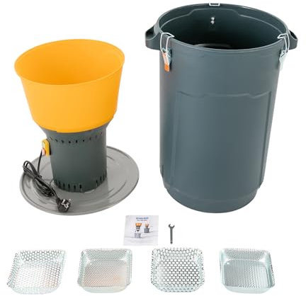 Mermajestic Elektrische Getreidemühle mit Eimer, 1300W Elektromotor, 13L Einfülltrichter, Gewürzmühle, Schrotmühle mit Edelstahlklinge, fünf Siebe inkl., Zerkleinerer für Getreide, Futterherstellung