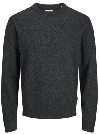 JACK & JONES Jjeperfect ull stickad crew neck Sn, Svart skönhet, L