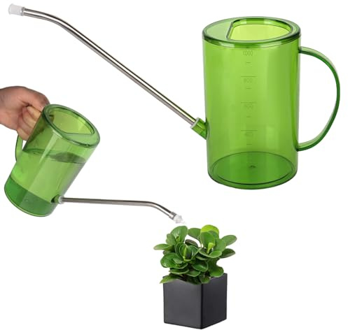 Gießkanne für Zimmerpflanzen mit langem Auslauf 1.0 L, Pflanzengießkanne, Gießkanne Zimmerpflanzen, kleine Gießkanne, Innengießkanne Bewässerung von Blumen, Haus, Außen und Garten