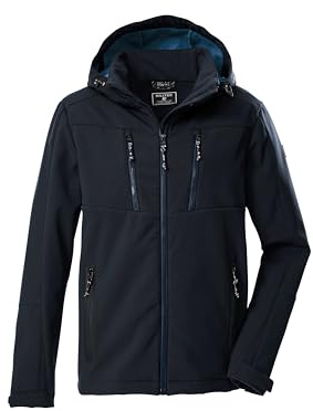 killtec Herren Softshelljacke mit abzippbarer Kapuze KOW 79 MN SFTSHLL JCKT, schwarz blau, XL, 43323-000