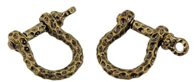 HEXHUASR 1 Stück Antik Massiv Messing D Schleife Schäkel Schlüsselanhänger Ring Fob Clip Verbindungshaken Leder Handwerk DIY Zubehör