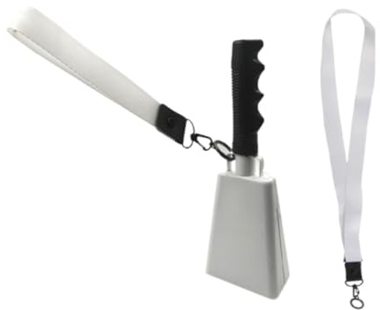 Generic Cowbell Loud Cowbell Musikinstrumente laute Lärmmacher jubeln Handglocken zum Weihnachtsgeburtstag Hochzeitsfarm Baseball Baseball, Weiß