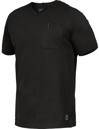 Leibwächter Flex-Line Herren Arbeitsshirt mit Brusttasche – Kornblau – Gr. XS – Relaxed Fit Shirt Baumwolle – T-Shirt mit V-Ausschnitt – Antibakteriell und Antipilling