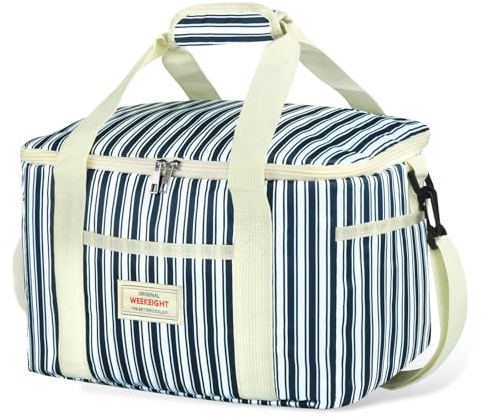 Beautyshow Kühltasche, 15L Faltbar Isoliertasche, Wiederverwendbare Isolierte Lunchtasche, Tragbare Thermotasche mit verstellbarem Schulterriemen für Schüler Büro Picknick Strand Auto Reise