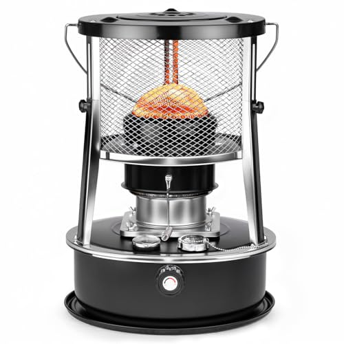 9,000 BTU Kerosene Heater, Kerosene Heaters for Indoor Use, Non Electric Portable 2 in 1 Stove & Heater for Camping, Garage, Home, and Emergency Use