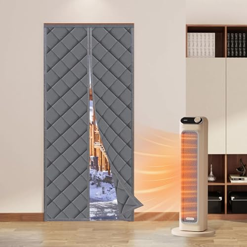 Rideau de porte magnétique avec protection thermique pour portes, rideau de porte magnétique isolé thermiquement, chaud, coupe-vent, protection contre le froid, rideau thermique d'hiver, pour chambre