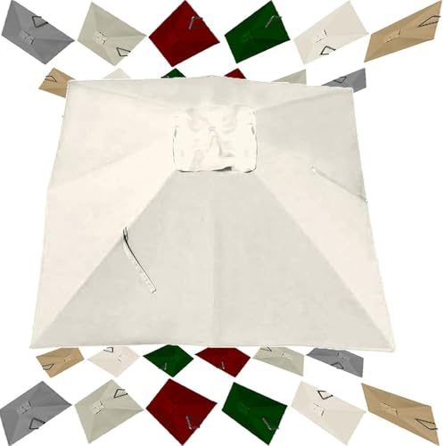 Tettoia di ricambio per 4 ombrelloni da giardino rettangolari, tessuto beige, compatibile con ombrelloni da tavolo offset e mercato, copertura parasole per esterni
