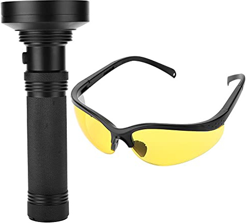 Aolidsive Linterna LED Scorpion, Linterna de Luz Negra con 100 LED para Detección de Orina de Mascotas, Verificación de Moneda, Incluye Gafas de Sol Protectoras, Diseño Compacto y Duradero de