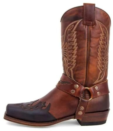 Generisch Botas de vaquero renacentista para hombre, con cremallera, zapatos medievales, planas, de poliuretano, botas de verano para moto, zapatillas para traje regional, zapatos descalzos, cosplay