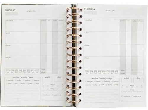 SUPVOX Carnet de Planification Fitness A5 à Spirale, Bloc-notes pour Agenda Quotidien, Cahier pour Suivi D'entraînement et Gestion de Santé, Outil Portable pour Couleur Couleur Aléatoire