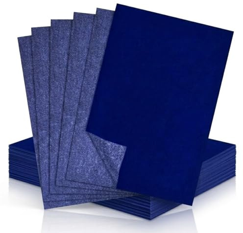 AEUXZA 50 Blatt Pauspapier A4 Blau Kohlepapier zum Nachzeichnen Durchschlagpapier für Holz Papier Leinwand Transferpapier 21x29.7cm Blaupapier