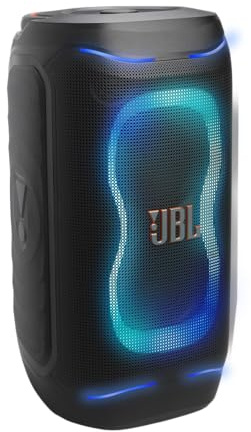 JBL PartyBox 130, Tragbarer Partylautsprecher mit Klappgriff, Schwarz | Bluetooth 5.3, Dynamischer Lichtshow, IPX4 spritzwassergeschützt, bis zu 15 Stunden, Legendärem JBL Sound