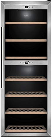 CASO WineComfort 1260 Smart | Weinkühlschrank für 126 Flaschen | App steuerbar, 2 Zonen für 5-20°C, LED beleuchtet, UV-Filter Glas, Edelstahl