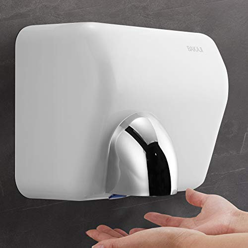Bakaji Asciugamani Automatico Elettrico Hotel Asciuga Mani ad Aria Calda da Parete Bagno con Sensore Fotocellula (2300 Watt)