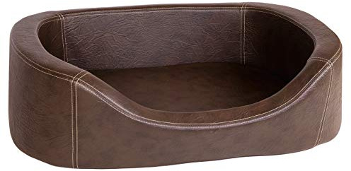 Orthopädisches Hundebett grosse Hunde - Hundekissen Oval - Hundekorb Waschbar mittelgroße Hunde - Körbchen Hund mit erhöhte Ränder - Abnehmbarer, waschbarer Bezug 120 x 90cm in Braun, Dog Bed XXL