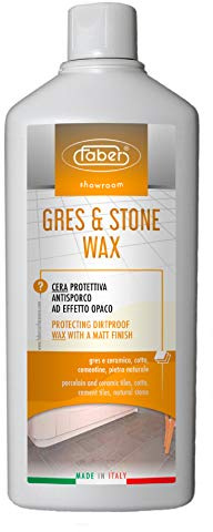 Faber - Gres & Stone Wax - Cera de efecto mate anti-suciedad para pavimentos en barro cocido, piedra, cemento o gres estructurado