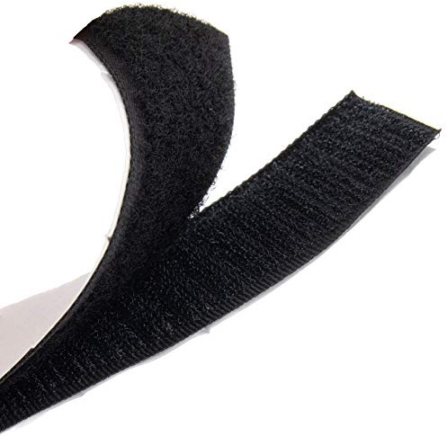 Klettband selbstklebend 1 Meter lang 30mm breit schwarz, Set Haken & Flausch
