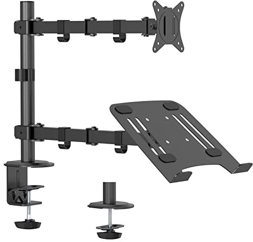 WORLDLIFT - Soporte para 2 Pantallas, Doble Soporte para Pantalla de PC de 13 a 27 Pulgadas, con construcción sólida, 1 métodos de instalación, VESA 75/100, Cada Brazo soporta 8 kg para Pantalla