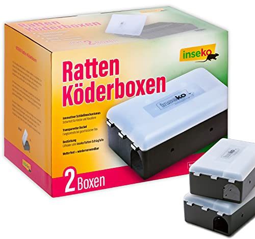 inseko 2 x Ratten Köderboxen I Premium Rattenfalle I Köderstation für Ratten & Mäuse (2)