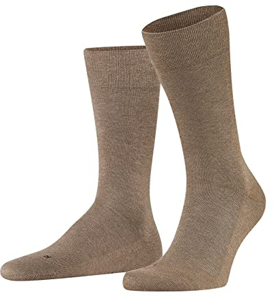 FALKE Sensitive London M So algodón puños sin presión 1 par, Calcetines Hombre, Marrón Nutmeg Melange 5410, 43-46