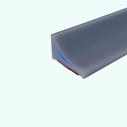 1M Barrera de Ducha Silicona Barrera Agua Ducha Autoadhesiva Borde Plato Ducha Plegable Barrera para Agua Y Sistema de Retención Mamparas Umbral de Ducha de Baño y Cocina, Gris(Una cara adhesiva)