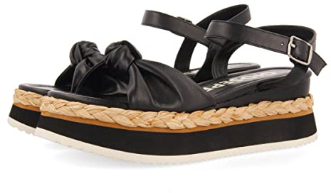 GIOSEPPO Sandalias Color Negro con Detalle de Nudo y Plataforma para Mujer manicu