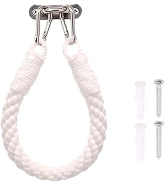 Tiardey Porte-Rouleau de Papier Toilette,Corde Vintage,Porte-Papier en Corde de Chanvre,avec vis et Bouchon d'expansion,pour la décoration de la Salle de Bain de l'h?tel à la Maison - Blanc