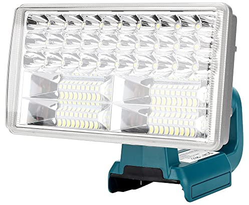 Luces de Trabajo LED inalámbricas Hipoke Lámparas de Trabajo portátiles para Exteriores con Puerto de Carga USB 8 Pulgadas 3300lm Linterna Compatible con MaKita 18V Batería de Litio BL1860B BL1850B