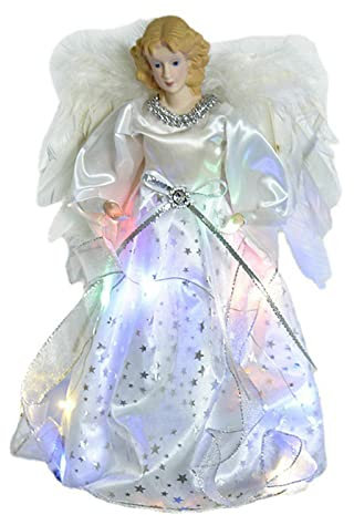 VENTDOUCE Engel Christbaumspitze Licht - -Engelfiguren Baumkrone mit Luxuskleid | Angel Treetop für Urlaub Ornament oder Home Decor