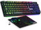 EMPIRE GAMING - Armor RF800 Wireless Ricaricabile Tastiera e Mouse QWERTY(Italiana-Layout)-Tastiera Senza Fili 2.4G RGB-Mouse 4800 DPI Con Tappetino per Mouse-PC PS4 PS5 Xbox One/Series Mac-Nero