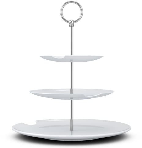FIFTYEIGHT PRODUCTS I Food Temple - 3 stufig (Porzellan, Durchmesser Teller 18-24 com, weiß, Made in Germany)
